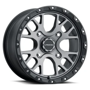 Vision Wheel ATV – 545 ROCKER – Grey – 14″x7″ 13mm – All weather Wheels – 545-147156SGBL44